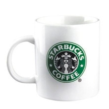 Weiße keramische Starbucks-Kaffeetasse